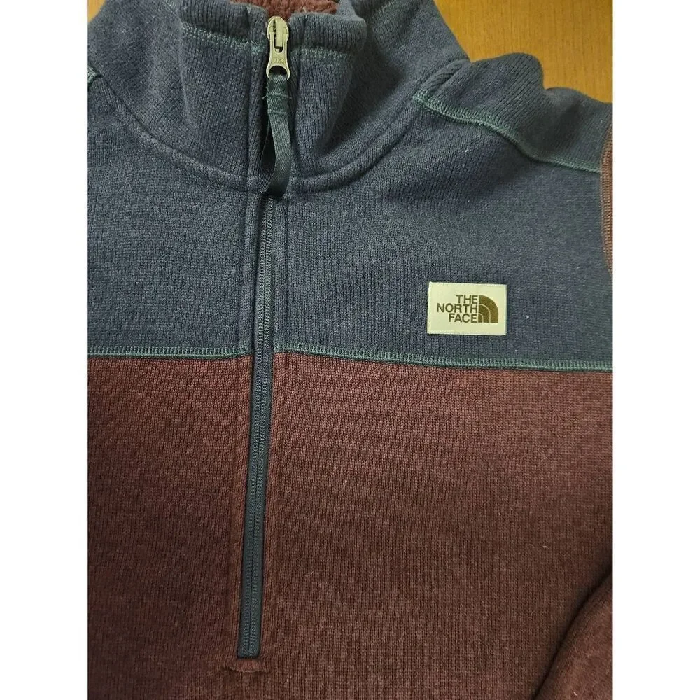 THE NORTH FACE Men's LARGE GORDON LYONS QUARTER ZIP PULLOVER ROOT BROWN (Burgund